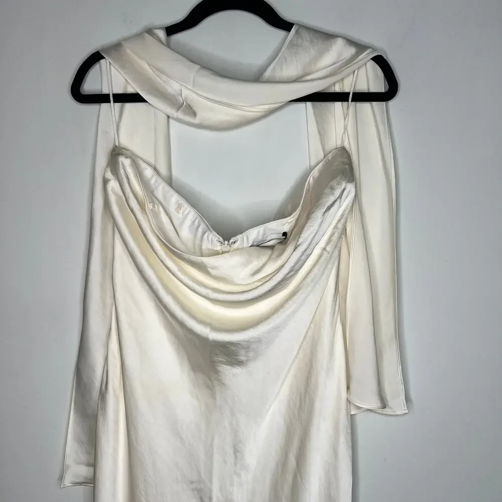 Abercrombie & Fitch Satin Julia Dress w/Scarf Size Large - Picture 5 of 8